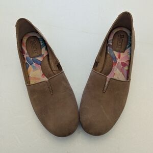 Born Tan Sebra Slip On Loafers